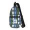 Blue Argyle Sling Bag - Front View