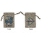 Blue Argyle Small Burlap Gift Bag - Front and Back