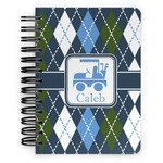 Blue Argyle Spiral Notebook - 5x7 w/ Name or Text