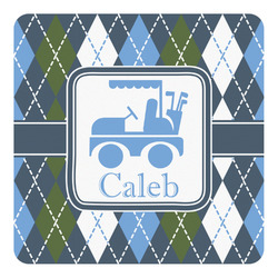 Blue Argyle Square Decal - XLarge (Personalized)