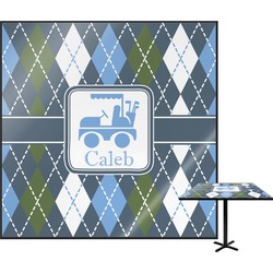 Blue Argyle Square Table Top - 24" (Personalized)