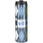 Blue Argyle Stainless Steel Skinny Tumbler - 20 oz (Personalized)