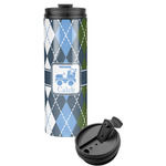 Blue Argyle Stainless Steel Skinny Tumbler (Personalized)