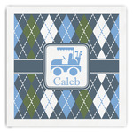 Blue Argyle Paper Dinner Napkins (Personalized)