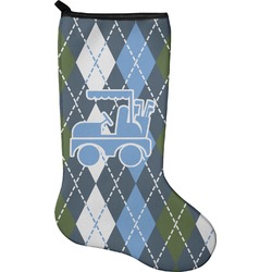 Blue Argyle Holiday Stocking - Single-Sided - Neoprene