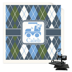 Blue Argyle Sublimation Transfer - Pocket (Personalized)