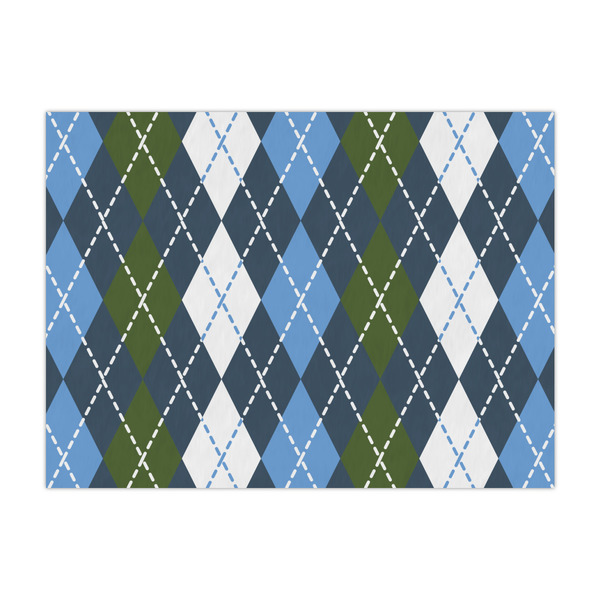 Custom Blue Argyle Large Tissue Papers Sheets - Heavyweight