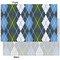 Blue Argyle Tissue Paper - Heavyweight - XL - Front & Back