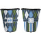 Blue Argyle Trash Can Black - Front and Back - Apvl