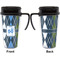 Blue Argyle Travel Mug with Black Handle - Approval