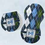 Blue Argyle Burp Pads - Velour - Set of 2 w/ Name or Text