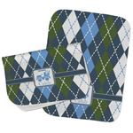 Blue Argyle Burp Cloths - Fleece - Set of 2 w/ Name or Text