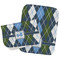 Blue Argyle Two Rectangle Burp Cloths - Open & Folded