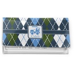 Blue Argyle Vinyl Checkbook Cover (Personalized)