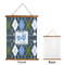 Blue Argyle Wall Hanging Tapestry - Portrait - APPROVAL