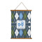 Blue Argyle Wall Hanging Tapestry - Portrait - MAIN