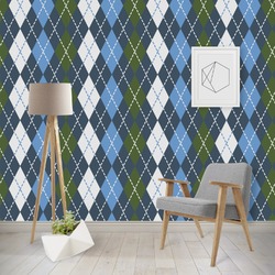 Blue Argyle Wallpaper & Surface Covering (Peel & Stick - Repositionable)