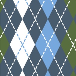 Blue Argyle Wallpaper & Surface Covering (Water Activated 24"x 24" Sample)