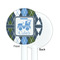 Blue Argyle White Plastic 5.5" Stir Stick - Single Sided - Round - Front & Back