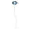 Blue Argyle White Plastic 7" Stir Stick - Oval - Single Stick