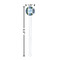 Blue Argyle White Plastic 7" Stir Stick - Round - Dimensions