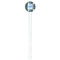 Blue Argyle White Plastic 7" Stir Stick - Round - Single Stick