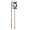 Blue Argyle Wooden 6.25" Stir Stick - Rectangular - Dimensions