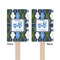 Blue Argyle Wooden 6.25" Stir Stick - Rectangular - Double Sided - Front & Back