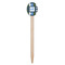 Blue Argyle Wooden Food Pick - Oval - Single Pick