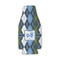 Blue Argyle Zipper Bottle Cooler - FRONT (flat)