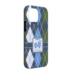 Blue Argyle iPhone Case - Rubber Lined - iPhone 13 Pro (Personalized)