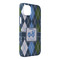 Blue Argyle iPhone 14 Plus Case - Angle