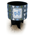 Blue Argyle Black Beach Spiker Drink Holder (Personalized)