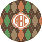 Brown Argyle Multipurpose Round Labels - 1" (Personalized)