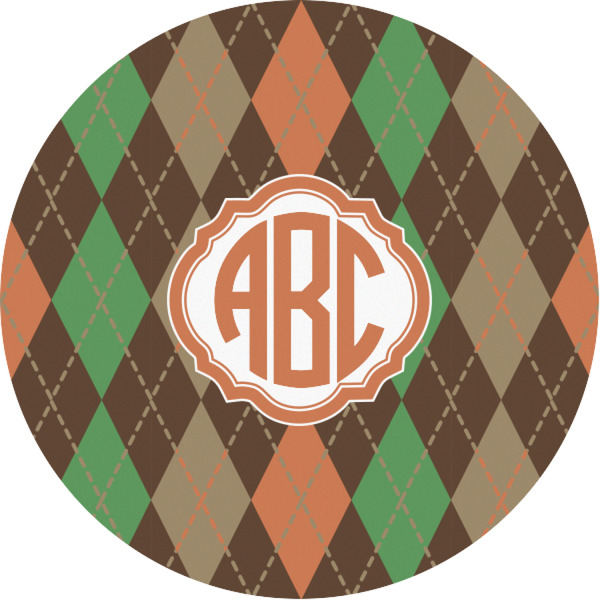 Custom Brown Argyle Multipurpose Round Labels - 1" (Personalized)