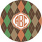 Brown Argyle 1" Multipurpose Round Labels - Single Sticker