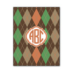 Brown Argyle Wood Print - 11x14 (Personalized)