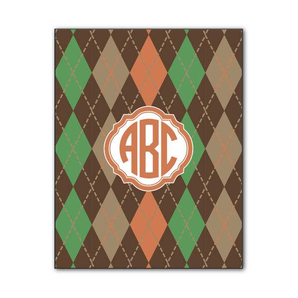 Custom Brown Argyle Wood Print - 11x14 (Personalized)