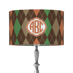 Brown Argyle 12" Drum Lamp Shade - Fabric (Personalized)