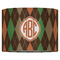 Brown Argyle 16" Drum Lampshade - FRONT (Fabric)