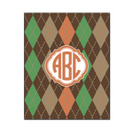 Brown Argyle Wood Print - 16x20 (Personalized)