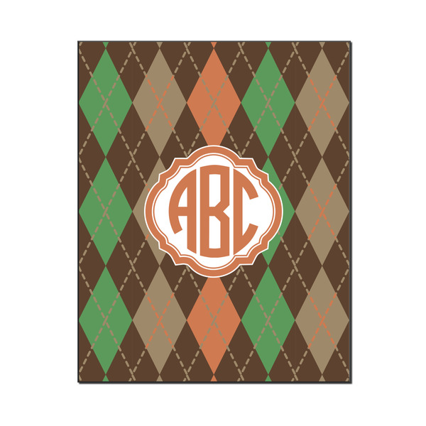 Custom Brown Argyle Wood Print - 16x20 (Personalized)