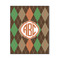 Brown Argyle 16x20 Wood Print - Front View