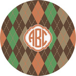 Brown Argyle Multipurpose Round Labels - 2" (Personalized)