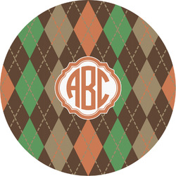 Brown Argyle Multipurpose Round Labels - 2" (Personalized)