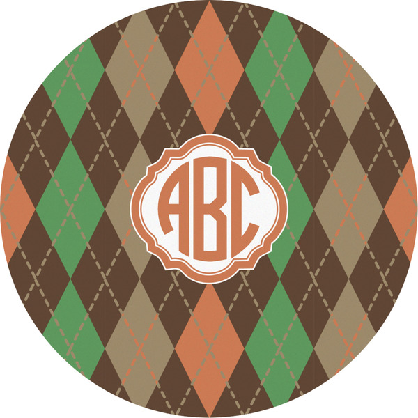 Custom Brown Argyle Multipurpose Round Labels - 2" (Personalized)