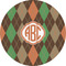 Brown Argyle 2" Multipurpose Round Labels - Single Sticker