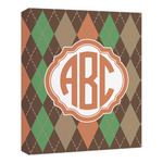 Brown Argyle Canvas Print - 20x24 (Personalized)