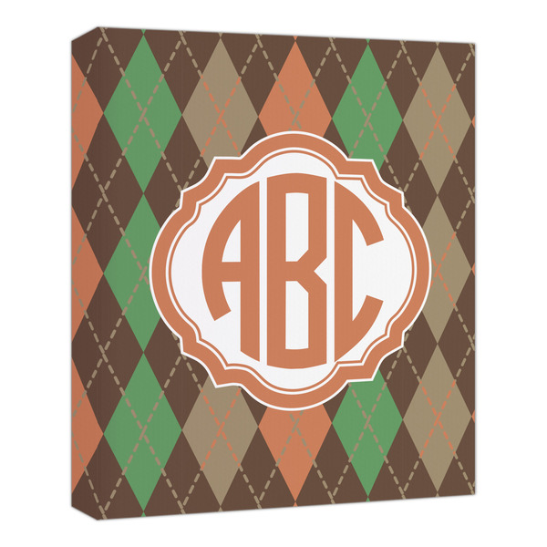 Custom Brown Argyle Canvas Print - 20x24 (Personalized)