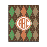 Brown Argyle Wood Print - 20x24 (Personalized)